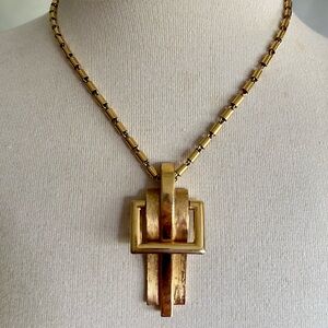 Vintage 70's/ 80's Trifari Pendant Necklace Big Chunky Runway